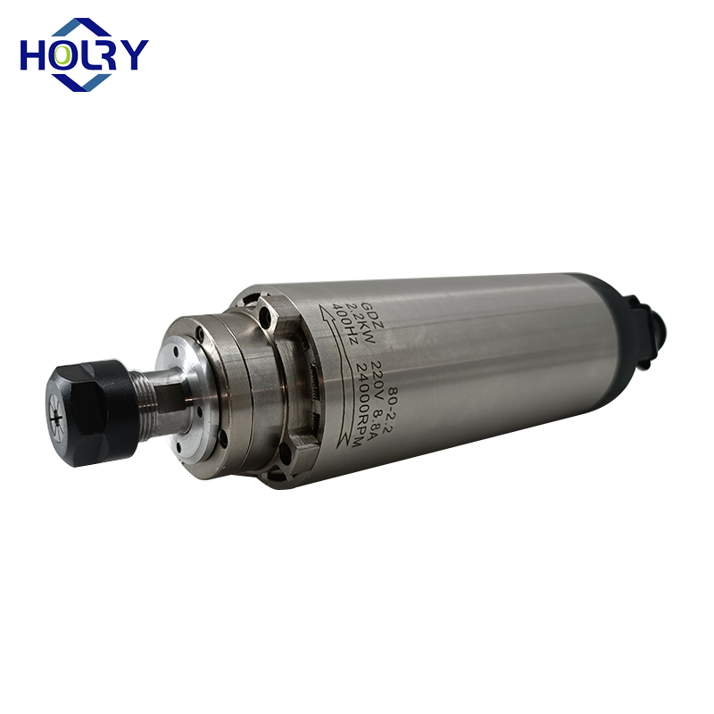Motor de husillo CNC HOLRY para piedra de aluminio refrigerado por aire 2.2kw 220V 24000RPM Motor de husillo de alta calidad 